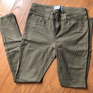 Olive green skinny pants